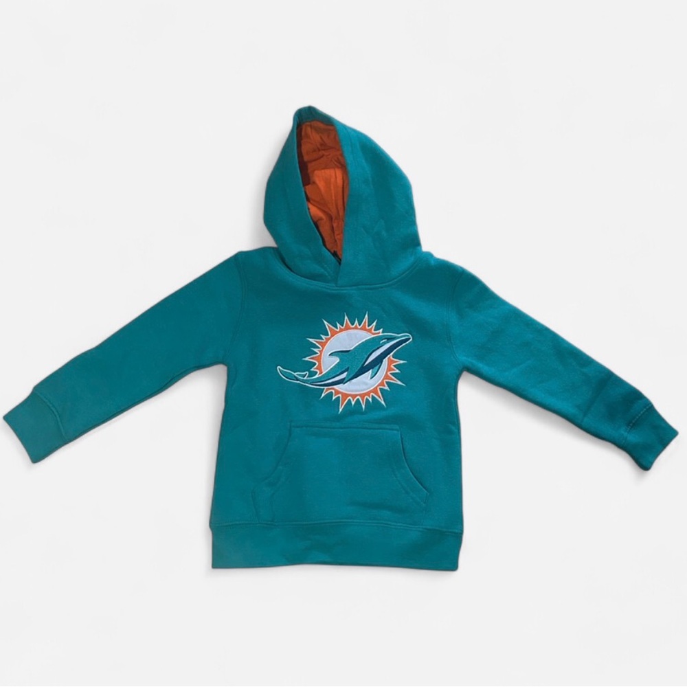 NFL Teal Kids Hoodie with Orange Hood Lining